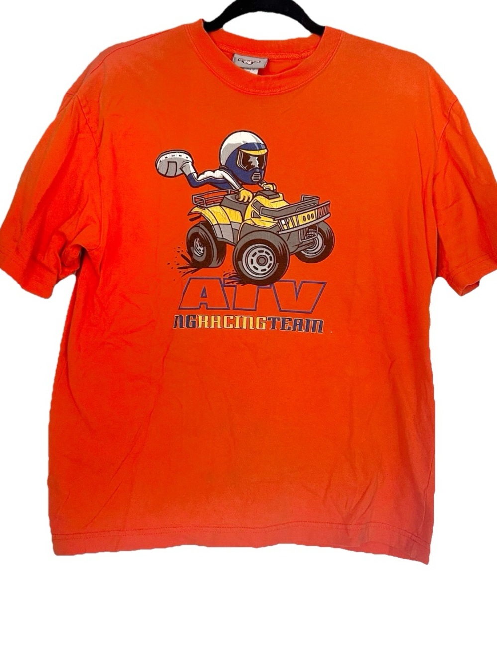Vintage Northern Getaway Y2K Orange ATV Racing Team Boys Graphic Tee 2000s Kids
